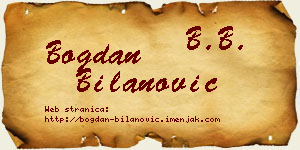 Bogdan Bilanović vizit kartica